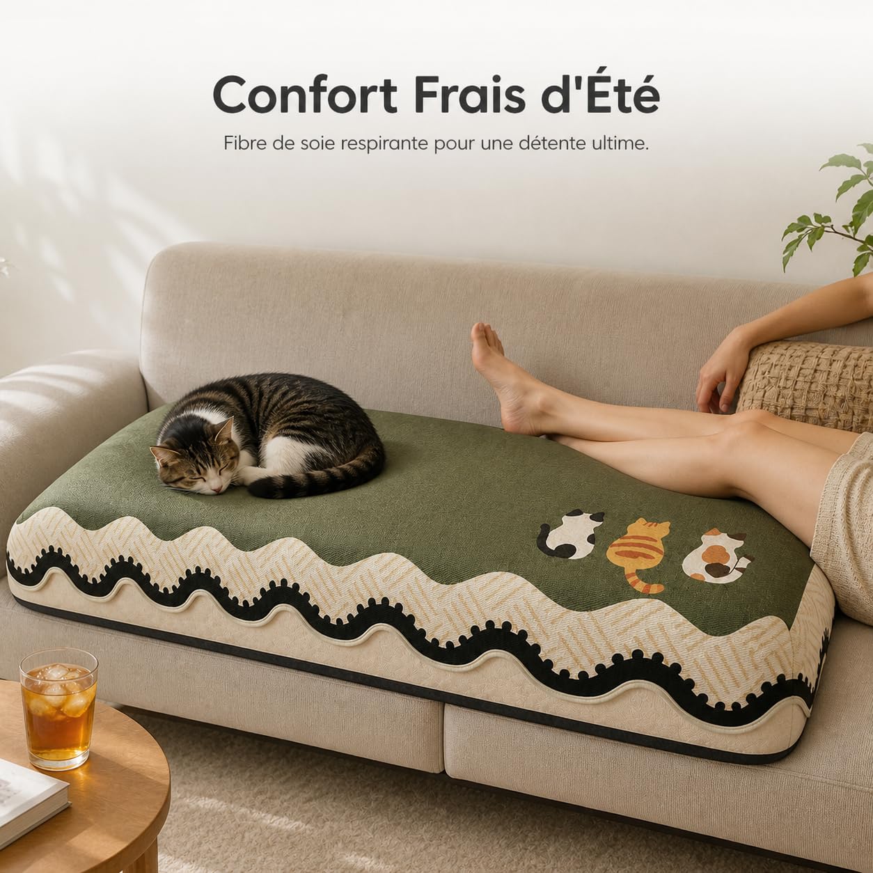 Coussin Canapé Rafraîchissant en, 90x120cm