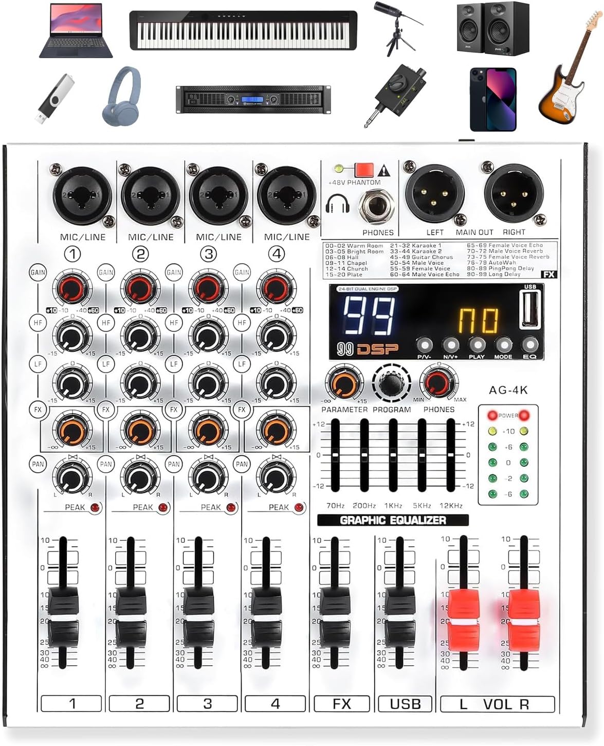 ProCast Studio Conference Audio Mixer with USB Recording