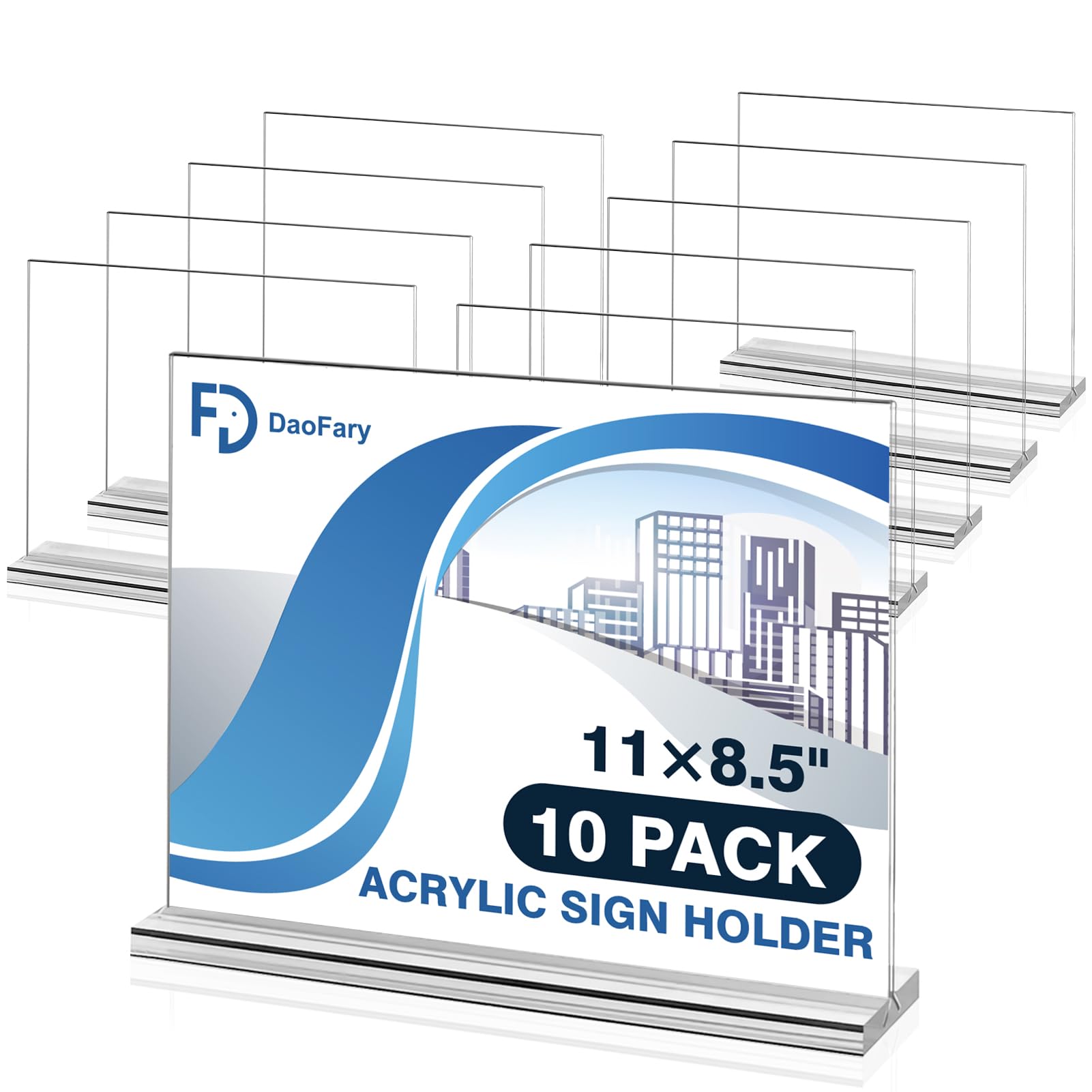 Acrylic Sign Holder 11 X 8.5 Inch 3 Pack - Clear Display Sign Stand For Store Sign