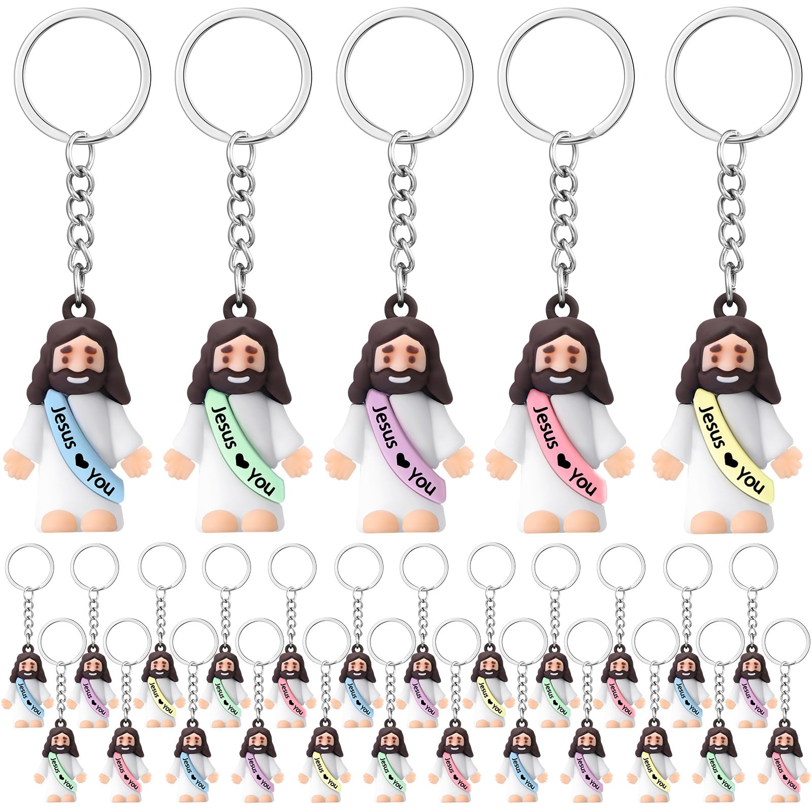 Juguetes de Jesús llavero cristiano religioso recuerdos comunión 7