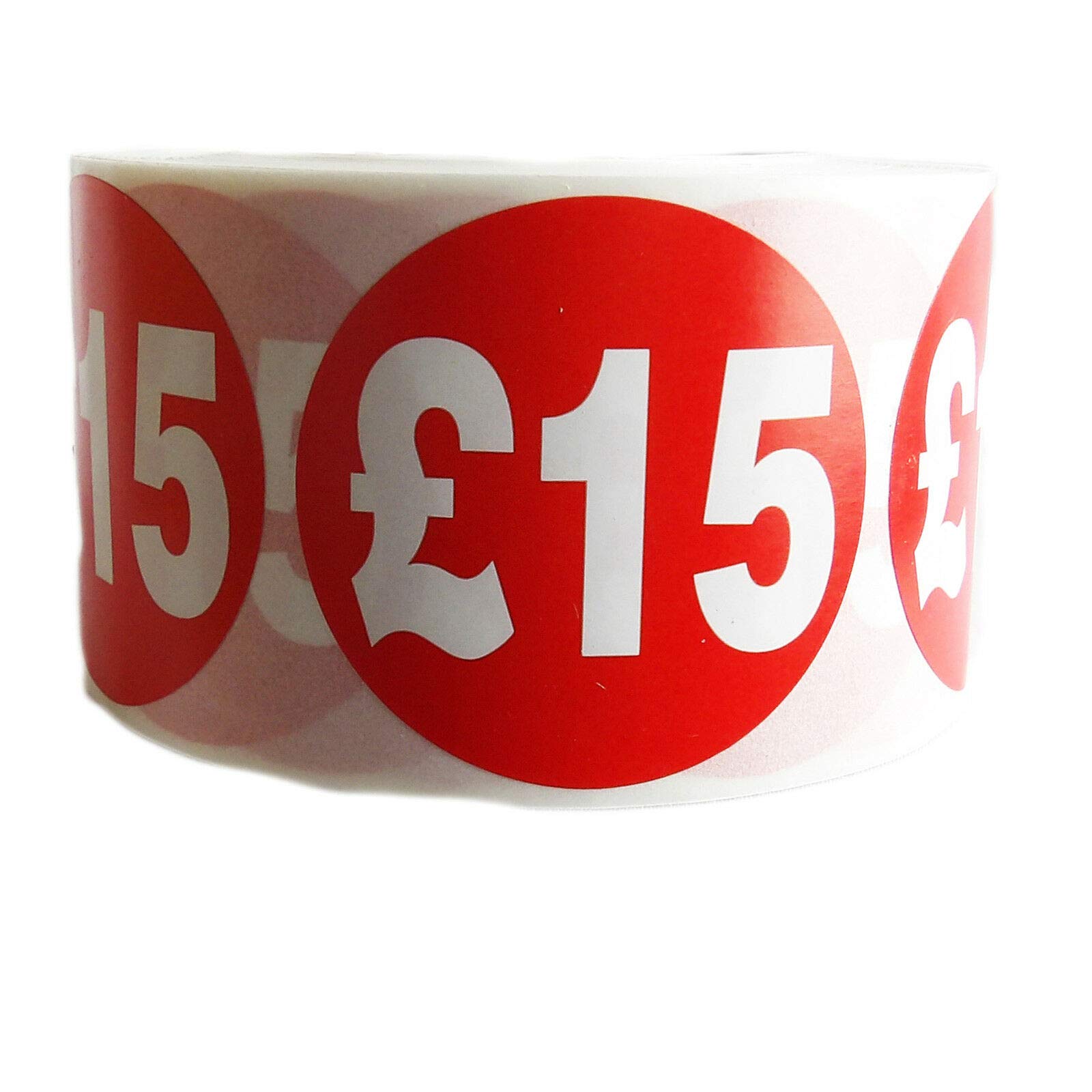 1000 x RED Sign SELF Adhesive Stickers Sticky Labels Swing Labels for Retail Price Display Price of RED Sticker (£15, 40mm OR 4cm)