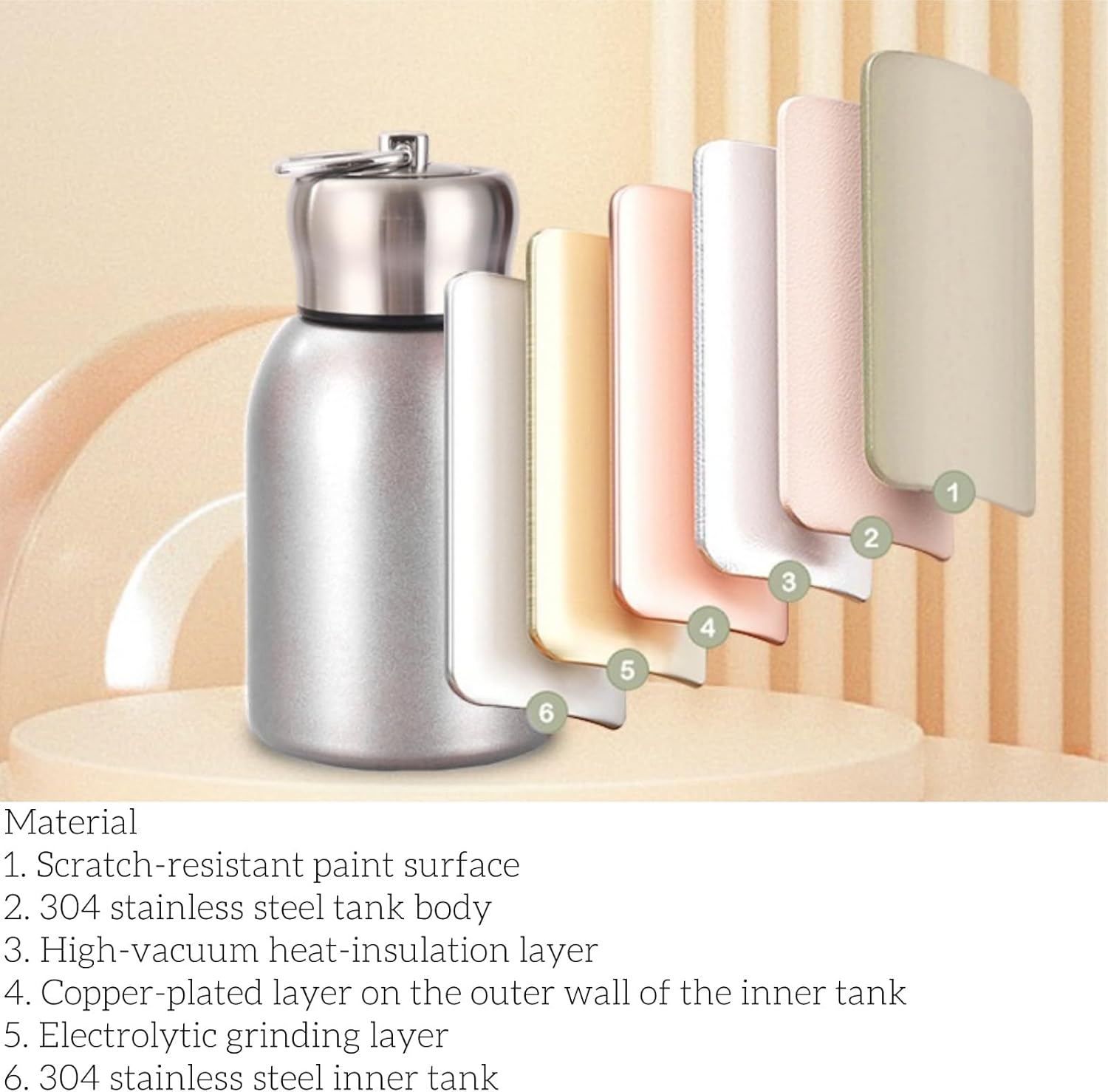 AVLA 4 Pack 10oz Mini Stainless Steel Water Bottle, Vacuum Insulated Sport Tumbler Cup, Leak-Proof Travel Coffee Mug for Hot and Cold Drinks, Women Gifts, Lunch Bag Camping Hiking Trips, Silver - Image 8