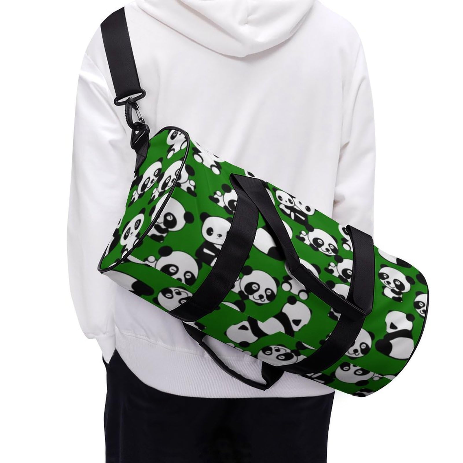 Amazon.co.jp: スポーツバッグ かわいい パンダ 緑 ボストンバッグ
