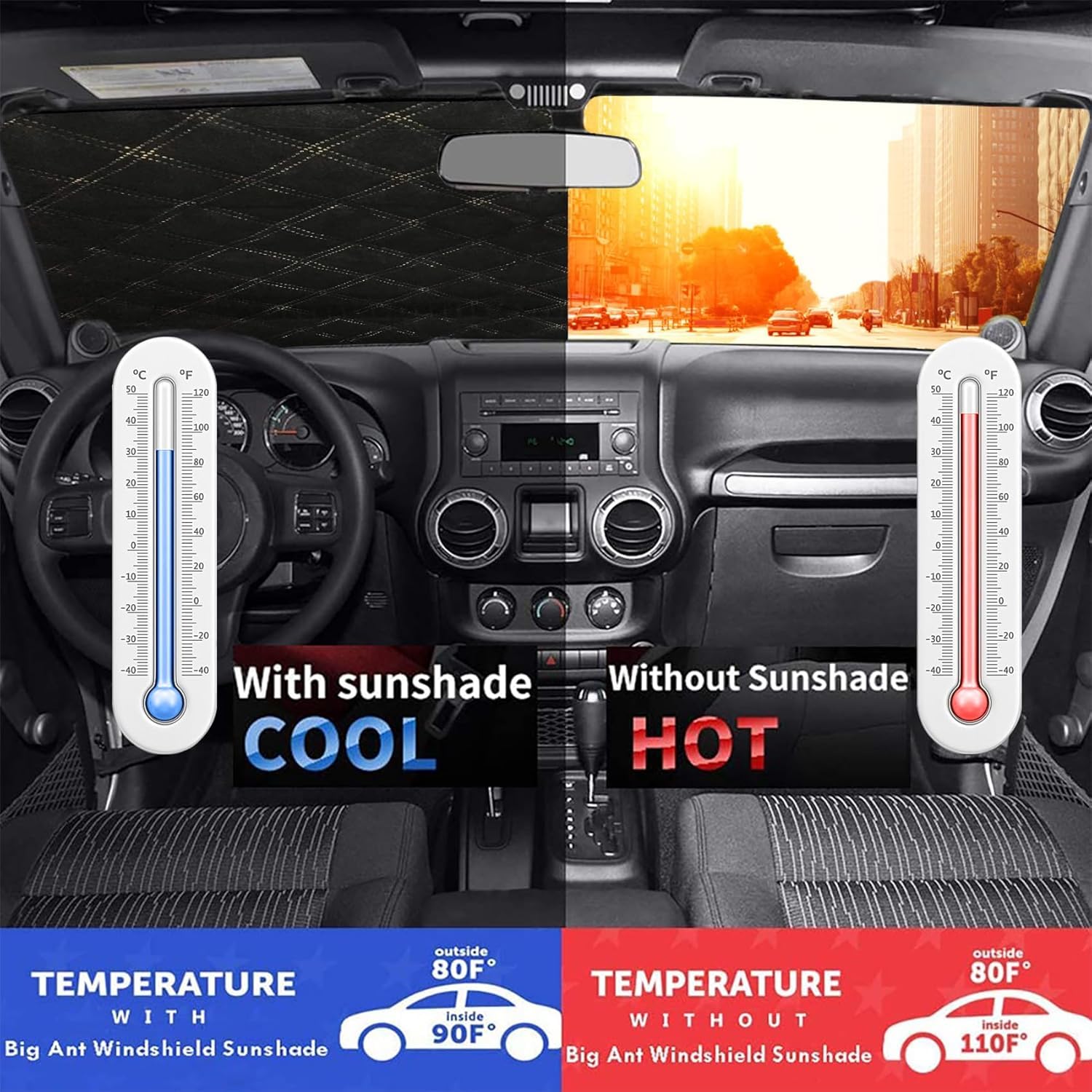 Parasole Auto Parabrezza 2026 con 8 Magneti Copriparabrezza Pieghevole 178 x 150 CM