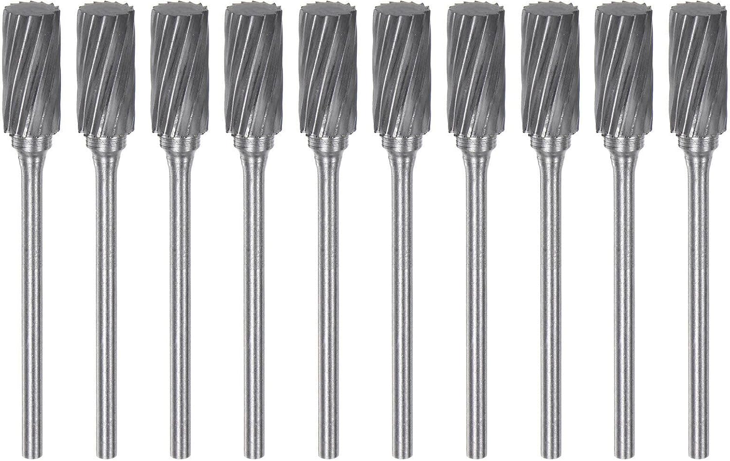 Toolparts And Accessories 10pcs 1/4" Head 3/32" (2.35mm) Shank A-Shape Single Cut Carbide Rotary Burrs (#CN#130824-03302)