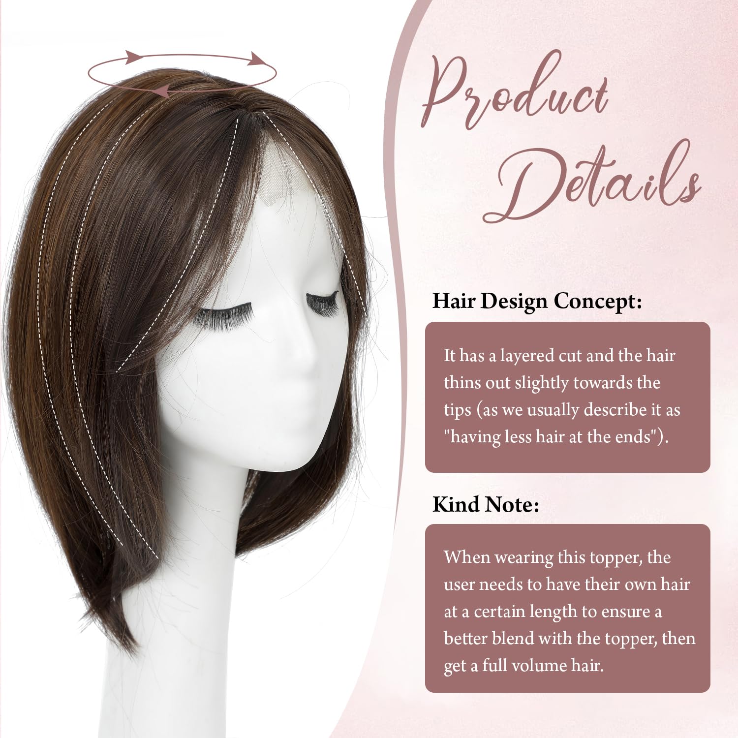 12-Inch Synthetic Hair Topper for Volume, Clip-In Crown Coverage Amazon.com : Rootoo Hair Toppers for Women Real Human Hair  main image 3