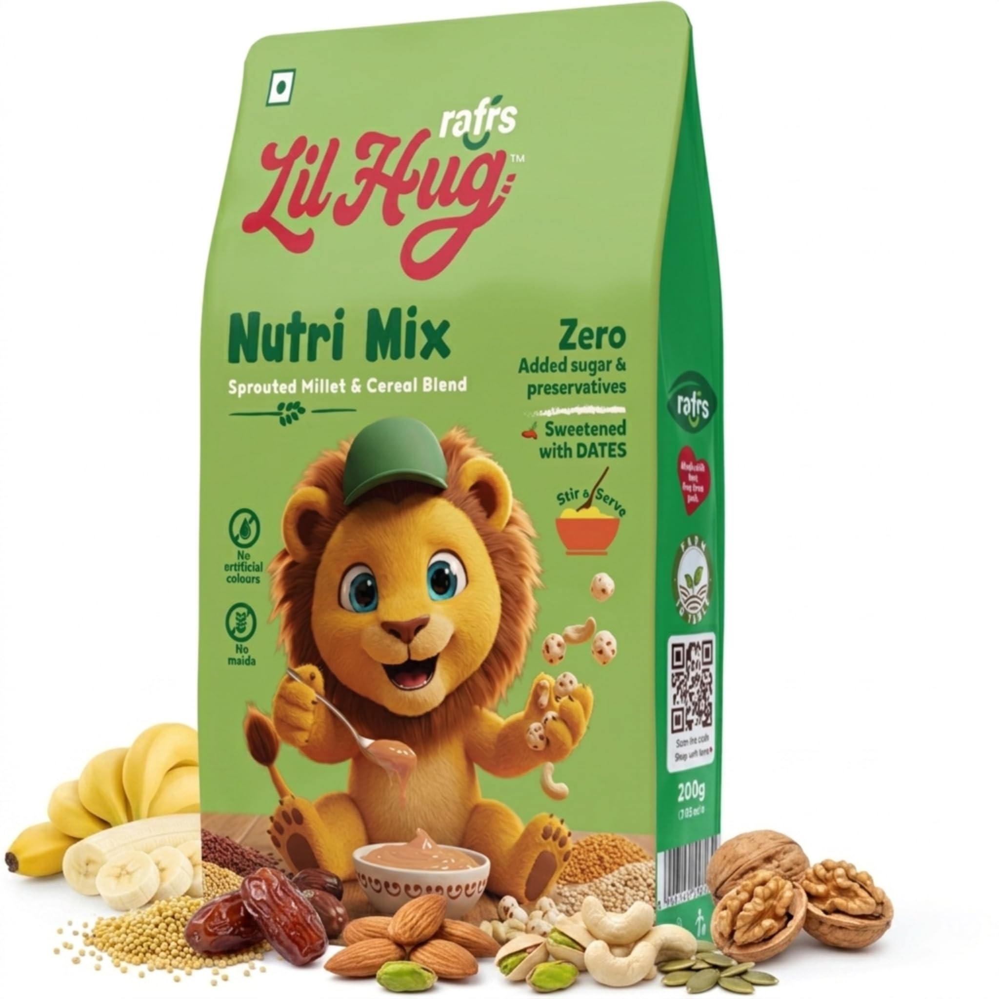 RAFRS LILHUG Nutri Mix Multigrain Instant Baby Cereal-200g with Sprouted Grains, Almonds, Pistachios, Cashews, and Dates Natural Energy Nutrition for Babies 6 Months Plus-picture-17