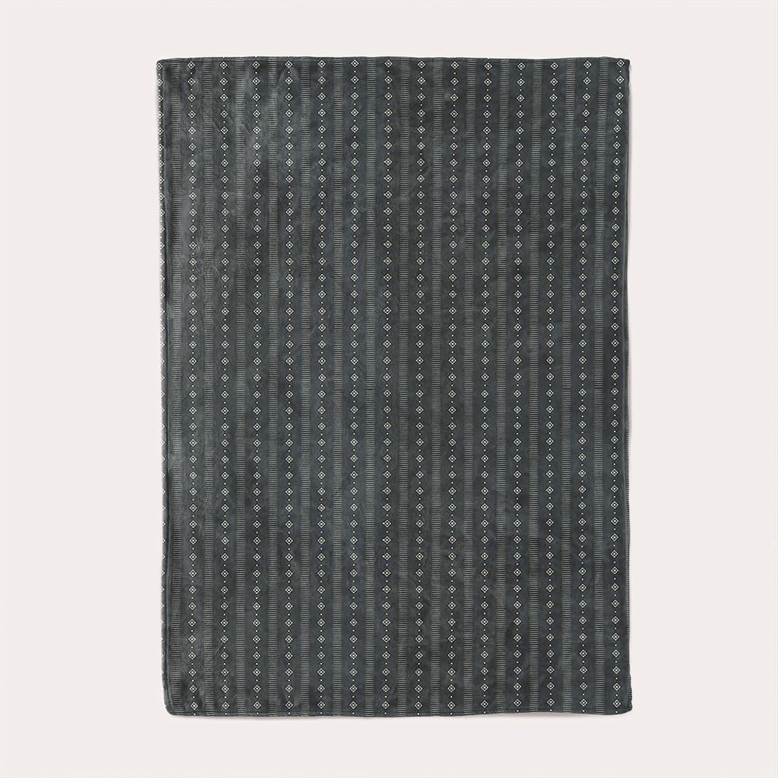 Coperta Invernale Flanella,Coperta Invernale da Divano Motivo a Righe e Quadrati Nero Grigio Coperta da Divano 180x240cm