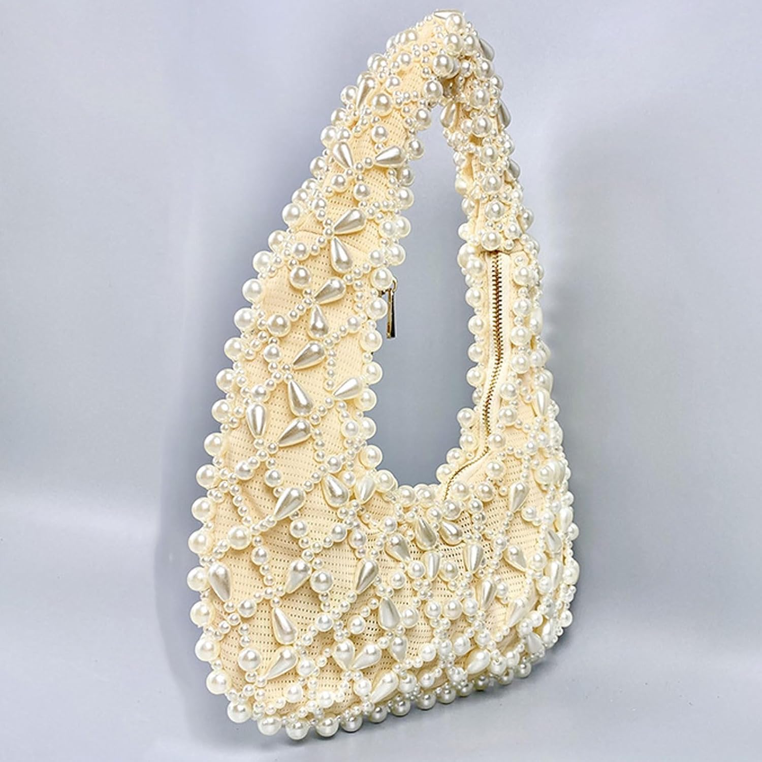 Luxury Pearl Purses Shoulder Bag for Women Pearl Bag Handmade Bags Women's Crossbody Beaded Clutch Evening Bag Wedding Party Bridal Party Gifts 15 - Image 4