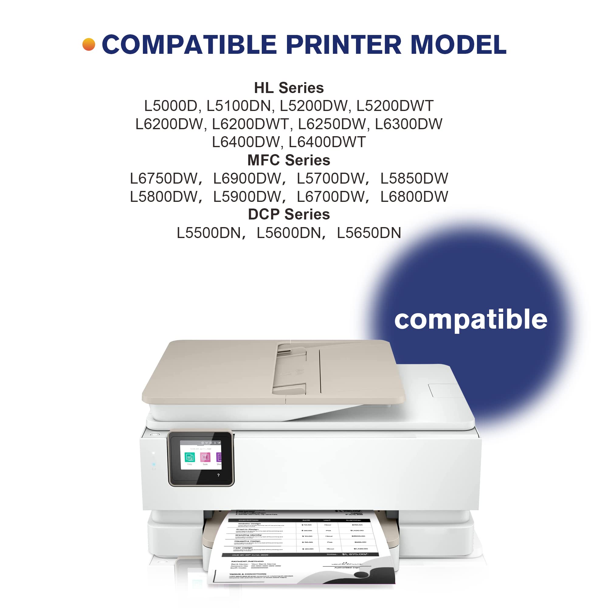 True Image Compatible TN850 Toner Cartridge 10-Pack – Black For Brother TN-820 Series