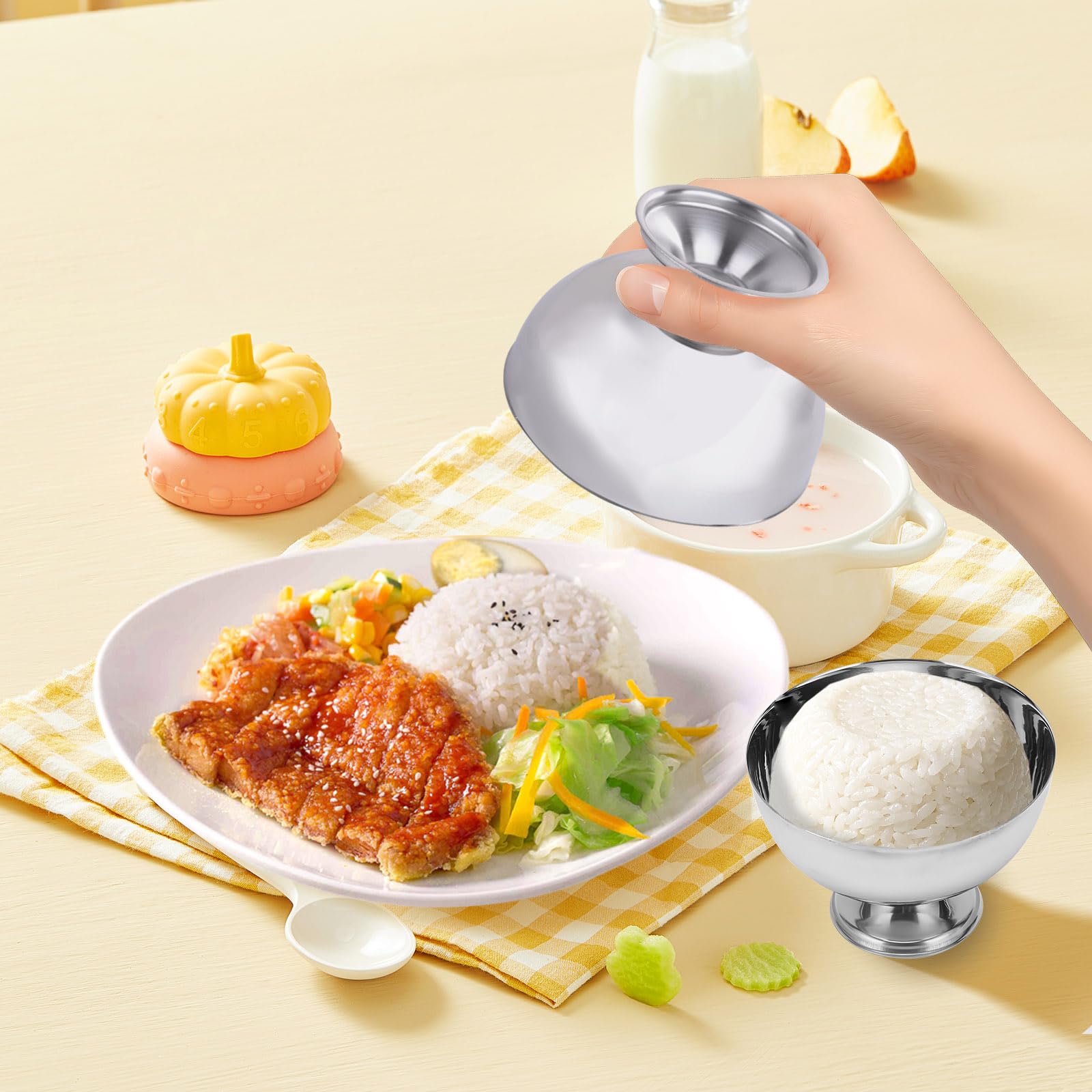 Forma rotonda per riso in acciaio inossidabile, strumento per modellare il riso fritto, forma per servire sushi, casa, ristorante, decorazione per piatti