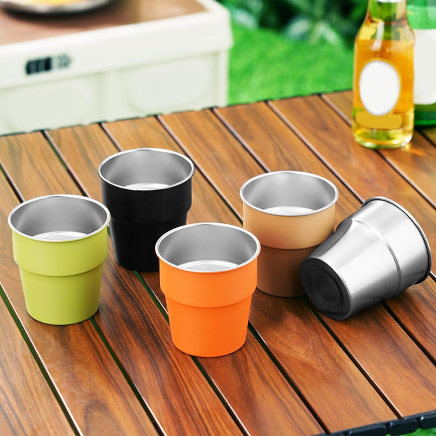 6Pieces Elegant 304Stainless Steel Drinking Cups 300ml Drinkwares Set Metal Cups Suitable for Parties and Daily Use Water