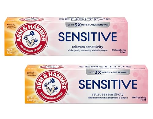 ARM & HAMMER Pasta de dientes sensibles para dientes y encías, 4.5 onzas (paquete de 2)
