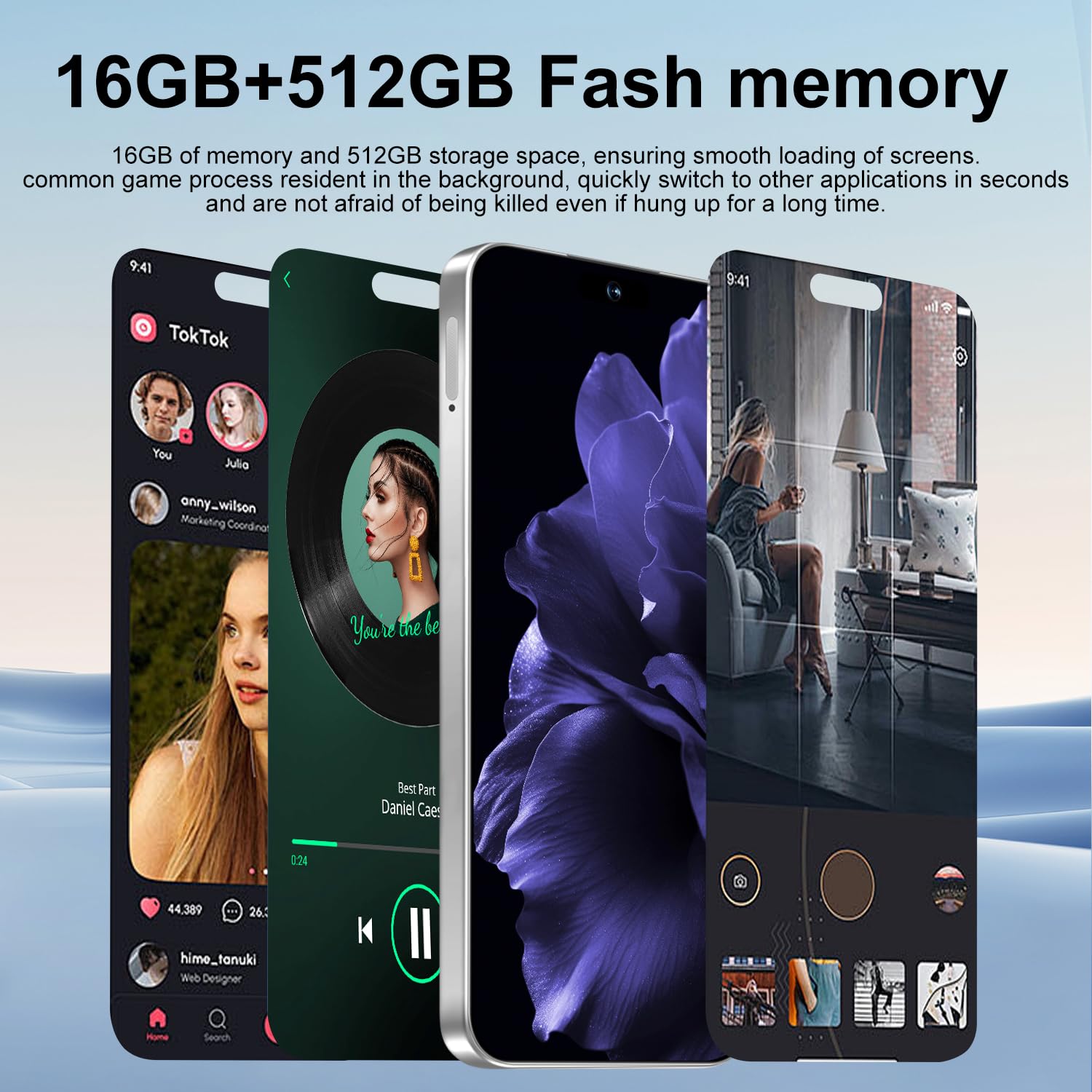 16PROMA X Smartphone: Massive 6.99" FHD+ Screen | Epic 7000mAh Battery Life | 16+512GB Extreme Speed | 108MP Pro Camera | Unlocked Android | Superior to 12GB RAM (White)