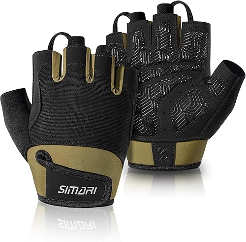 Miniatura 11 de SIMARI Guantes transpirables de entrenamiento para hombres y mujeres, guantes de levantamiento de pesas con acolchado, agarre, protección completa