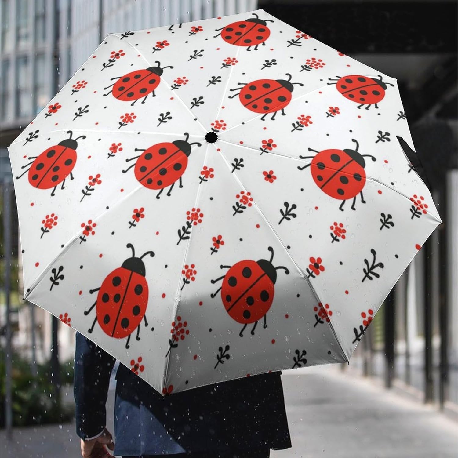 Monster Truck Car Windproof Compact Travel Auto Open/Close Folding Sun Rain Umbrella - Black Collapsible Portable