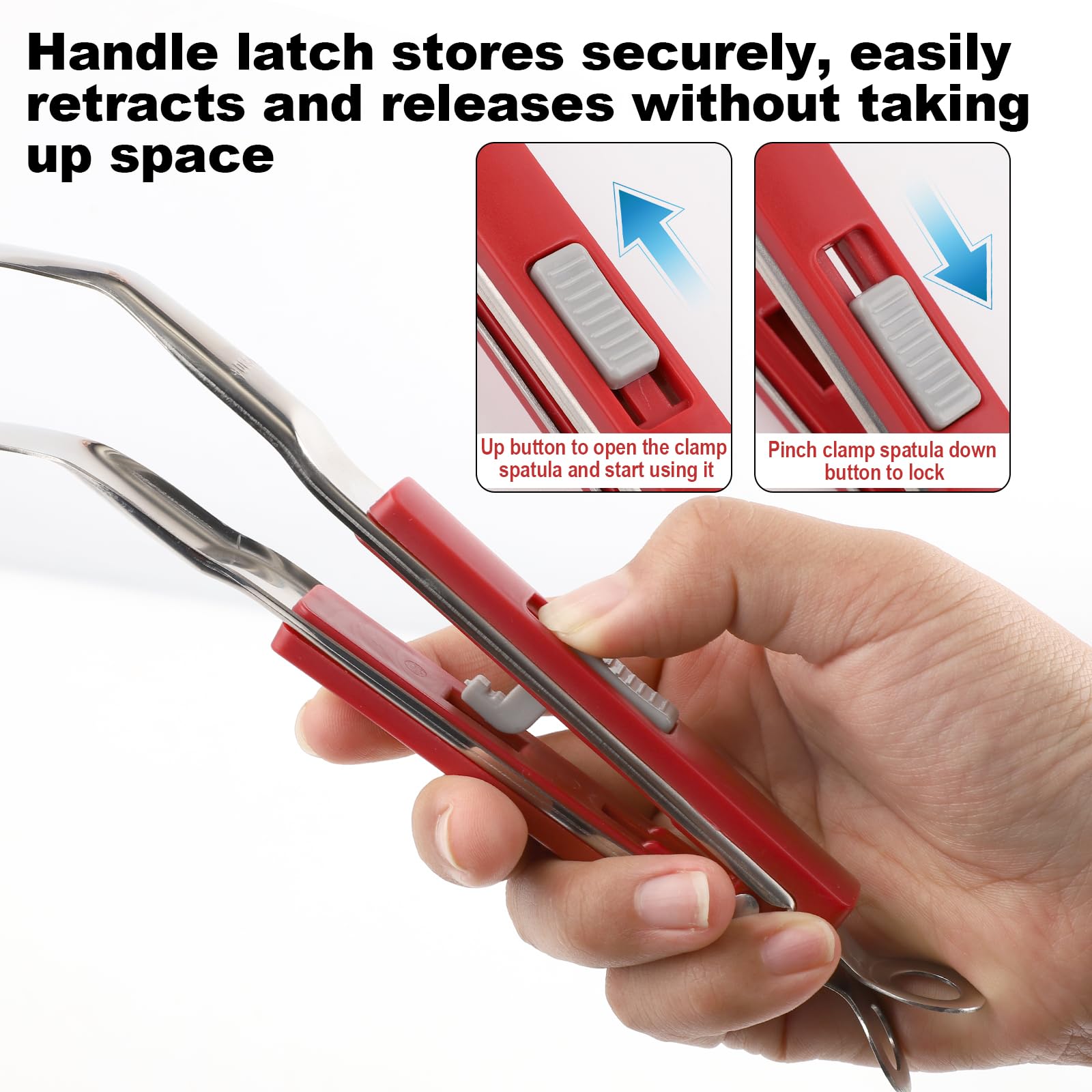 Pinza Spatola Da 30cm In Acciaio Inox - Per Griglie E Cucina - Manico Antiscottatura - Foto 6