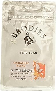 Brodies Tea, Scottish Breakfast Tea, Loose Leaf Black Tea Imported from Scotland, 200g Bag (Pack of 1)