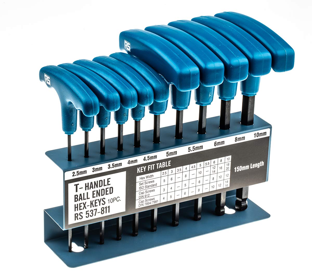 RS PRO metrisch Innensechskant-Schlüssel, Satz 10-teilig 2.5 → 10mm T-Griff lang
