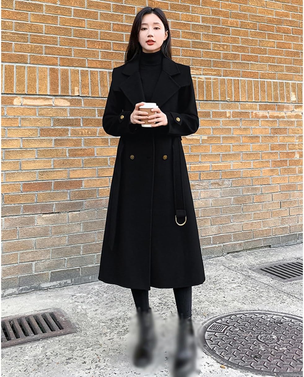 [YJSO] ロング チェスターコート レディース アウター ウール風 アウター ロング丈 ゆったり サイズ ラグラン コート 秋冬