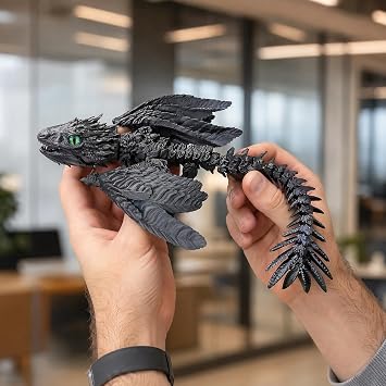 2Pcs 3D Printed Articulated Dragon Toy Fidget Toy with Movable Joints | Plastic, for Desk Decor, Fantasy Gift for Adults/Kids/Dragon Lovers