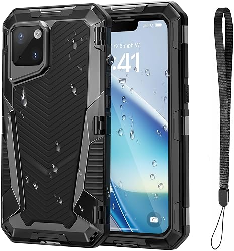 Miniatura 36 de Mitywah Funda impermeable para iPhone 14, resistente a prueba de golpes, con protector de pantalla integrado, funda de metal de protección submarina