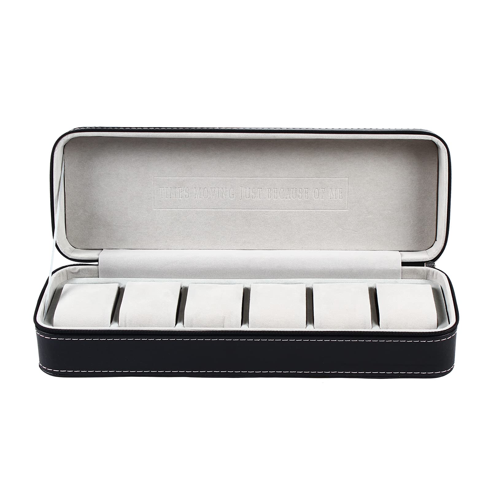 CHUOZI 10 Slots Leather Watch Box, Portable Travel Zipper Case Collector Storage Jewelry