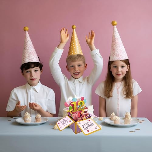Miniatura 4 de Tarjeta de regalo de feliz cumpleaños 3D, tarjetas de felicitación de cumpleaños desplegables de papel con tarjeta en blanco y sobre, regalo único
