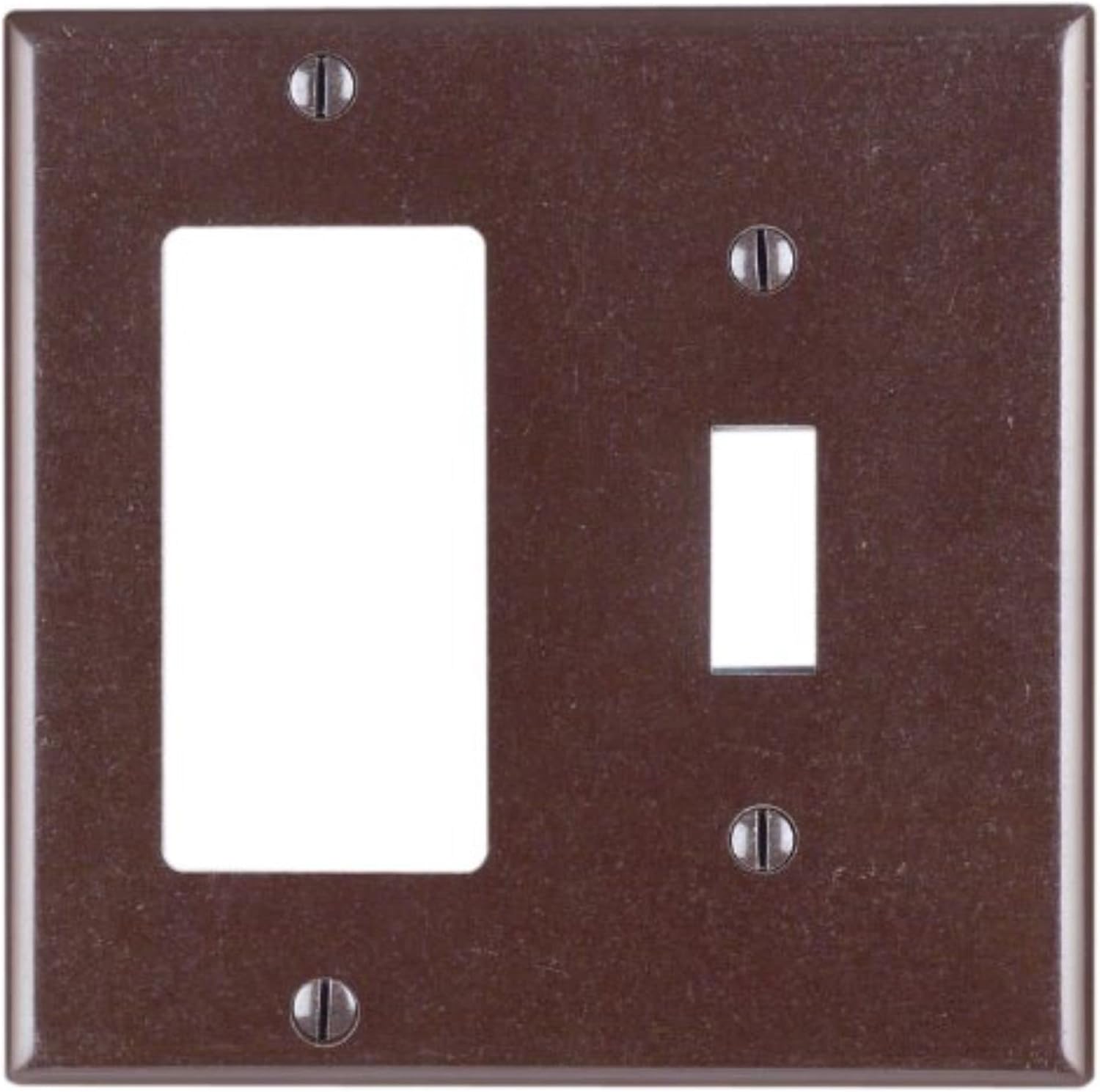 Leviton 2-Gang 1-Toggle 1-Decora/GFCI Device Wallplate, Standard Size, Thermoset, Device Mount, 80405-T, Light Almond