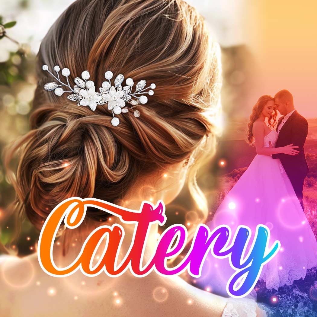 Catery Flower Bridal Hair Comb Silver Rhinestone Side Clip Wedding Accessories for Brides and Women - Image 3