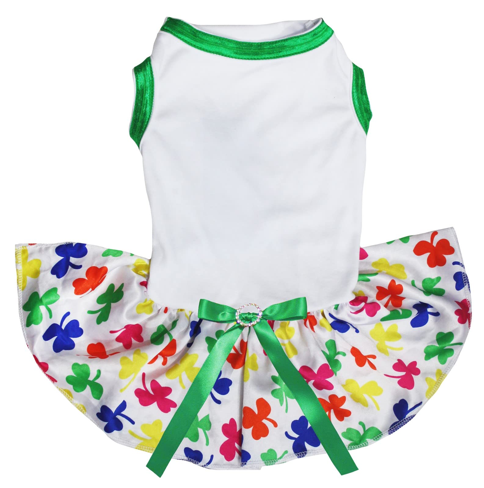 Robe trèfles arc-en-ciel pour grand chiot le jour de la Saint-Patrick