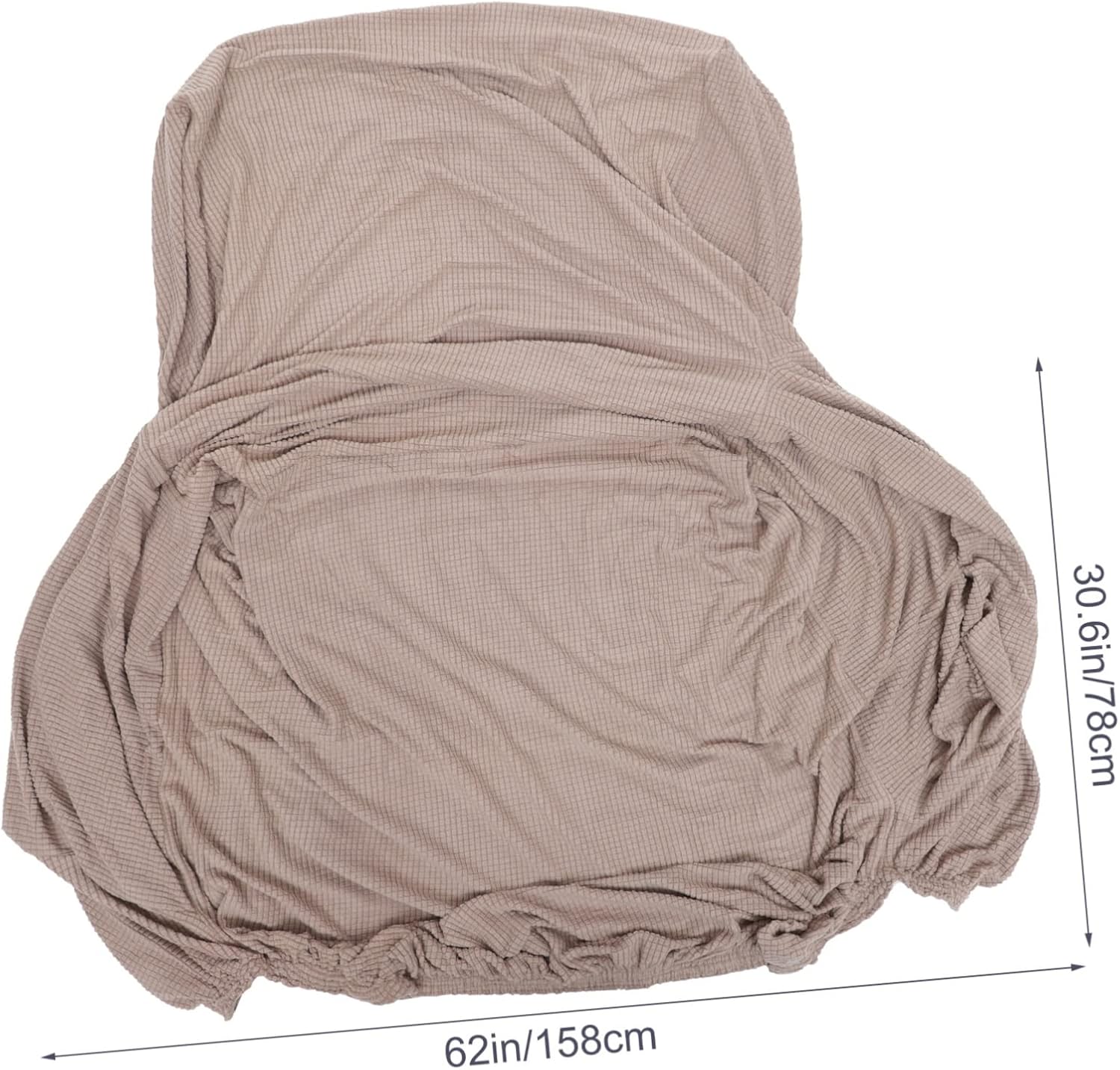 Cabilock Recliner Slipcover Stretchy Fuzzy Fabric Couch Protector for Recliner Chairs Easy to Install and Wrinkle-Resistant for Living Room Decor Brown Single Seat