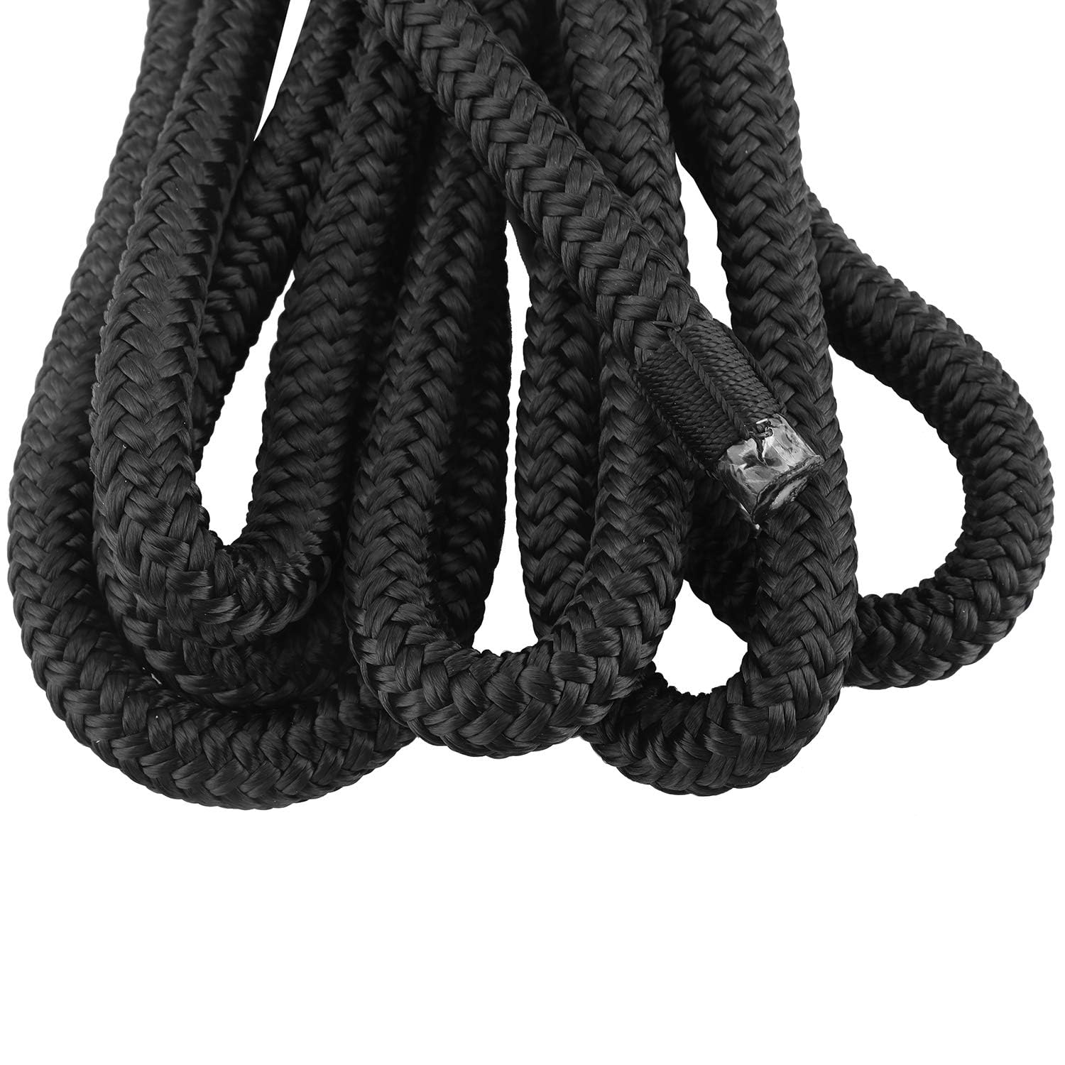 FreeTec 4-częściowa linka do łodzi Fenderleine Nylon Dockline cumownicza linka do błotników lina do łodzi z oczkiem 12 mm średnica 4,5 m długości czarna