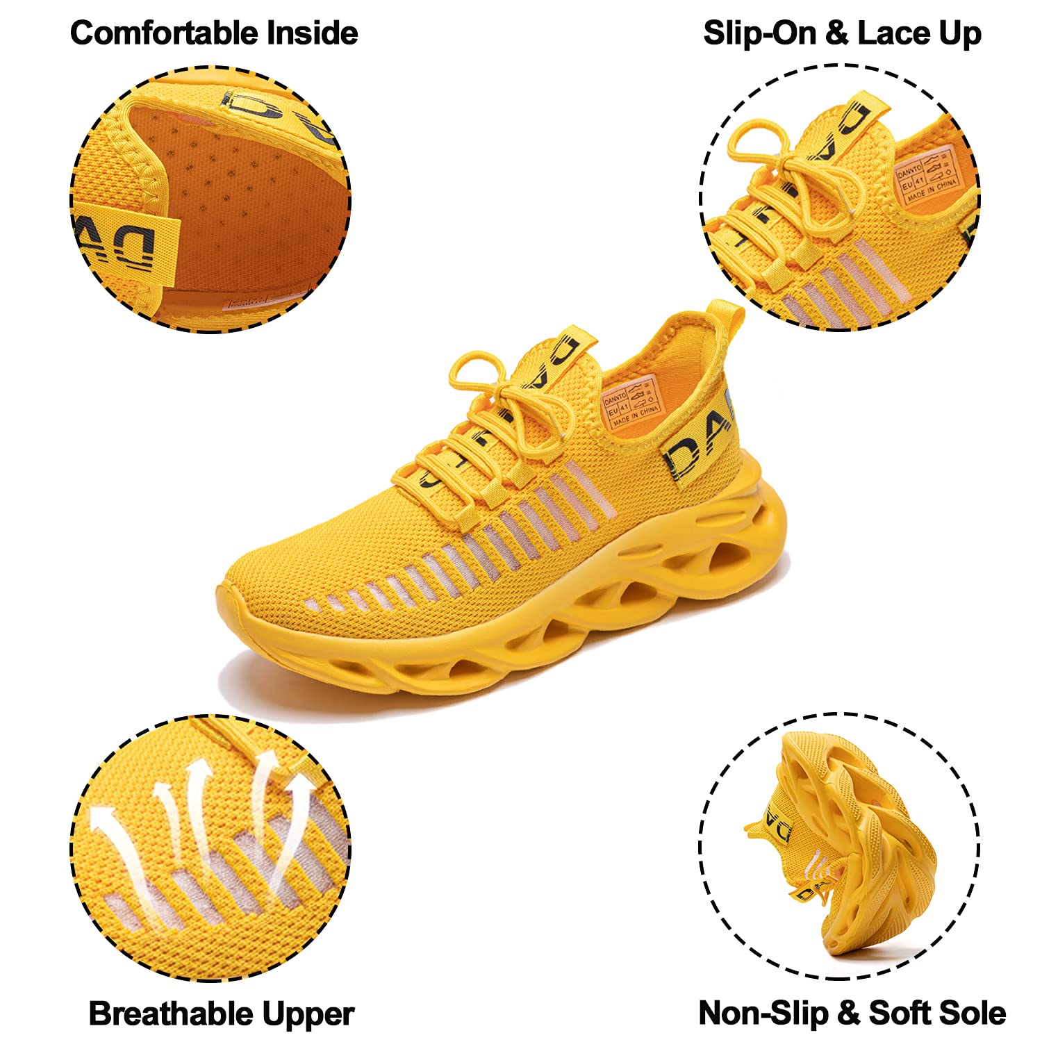 Dannto Scarpe da Ginnastica Uomo Donna Sneakers Running Sportive Basket Outdoor Respirabile Mesh Scarpe da Corsa Tennis Fitness Unisex