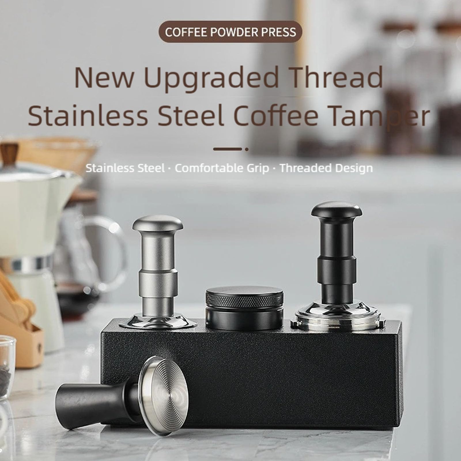 Doppio meccanismo a molla in acciaio inox pressacaffè espresso con manico ergonomico accessorio da cucina accessorio da cucina