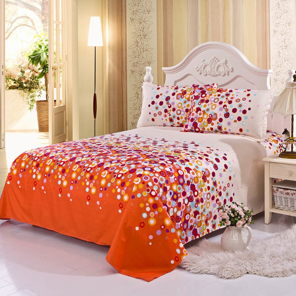 Drap plat imprimé dessin animé lit double 160x230cm K