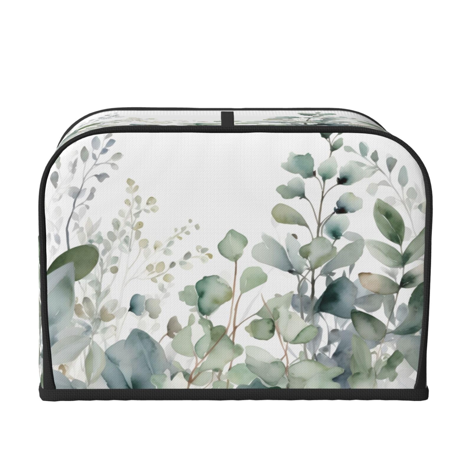 Cubierta para tostadora de hojas botánicas de 4 rebanadas, ranura ancha, a prueba de polvo, cubierta para hacer pan, protección de huellas dactilares, funda para electrodomésticos de cocina, 2