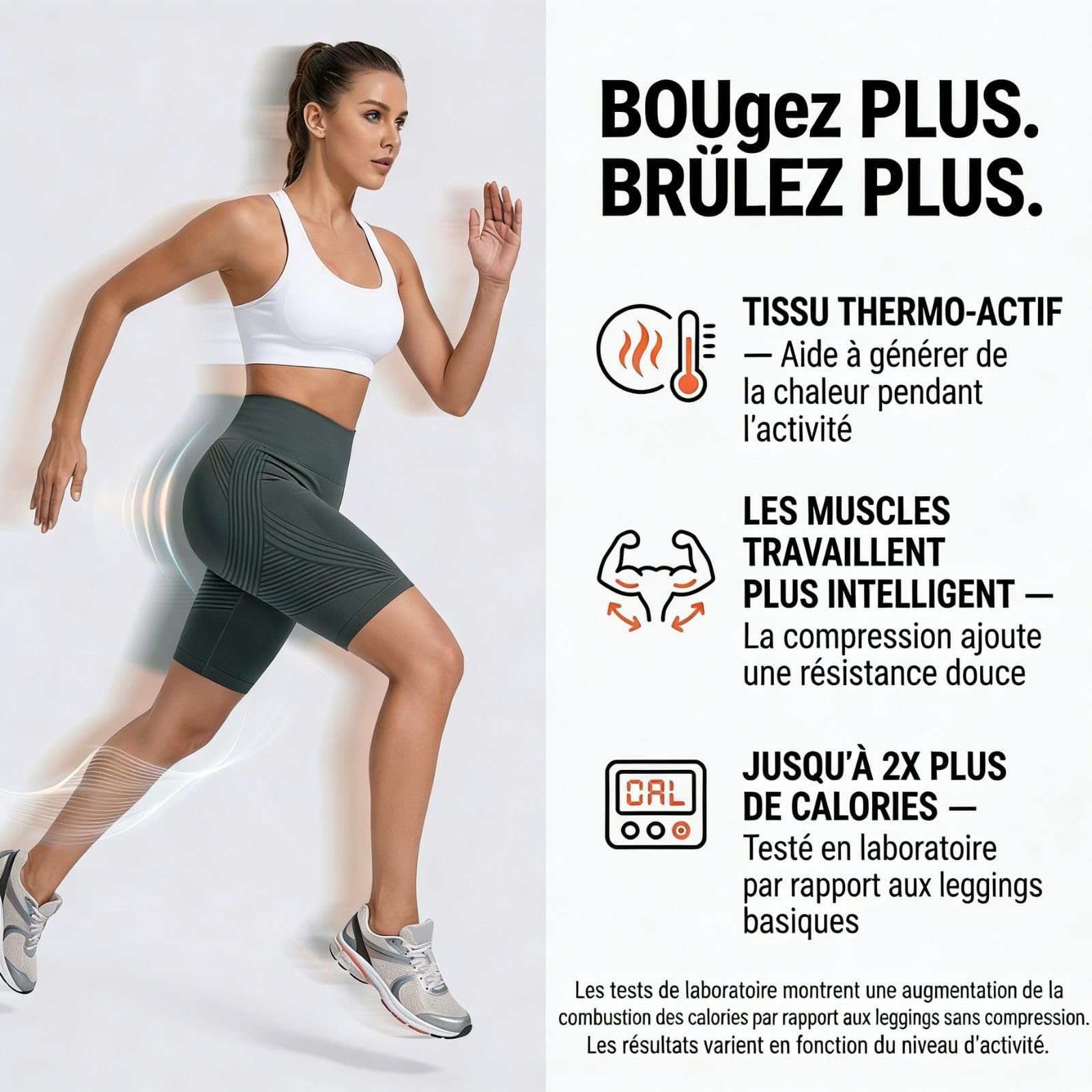 Legging Court 3D Anti Cellulite Femme Compression Minceur Taille Haute sans Couture Sculptant Court Shorts Push up Opaque De Yoga Sport Fitness Trousers