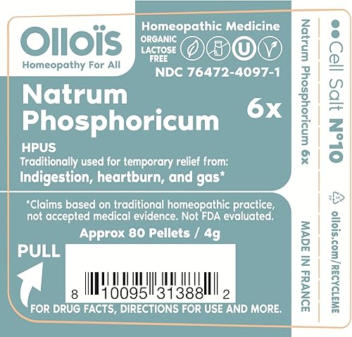 Miniatura 2 de Natrum Phosphoricum- OLLOIS - Orgánico y vegano, certificado Kosher, sal celular #10 (aprox. 80 pellets)