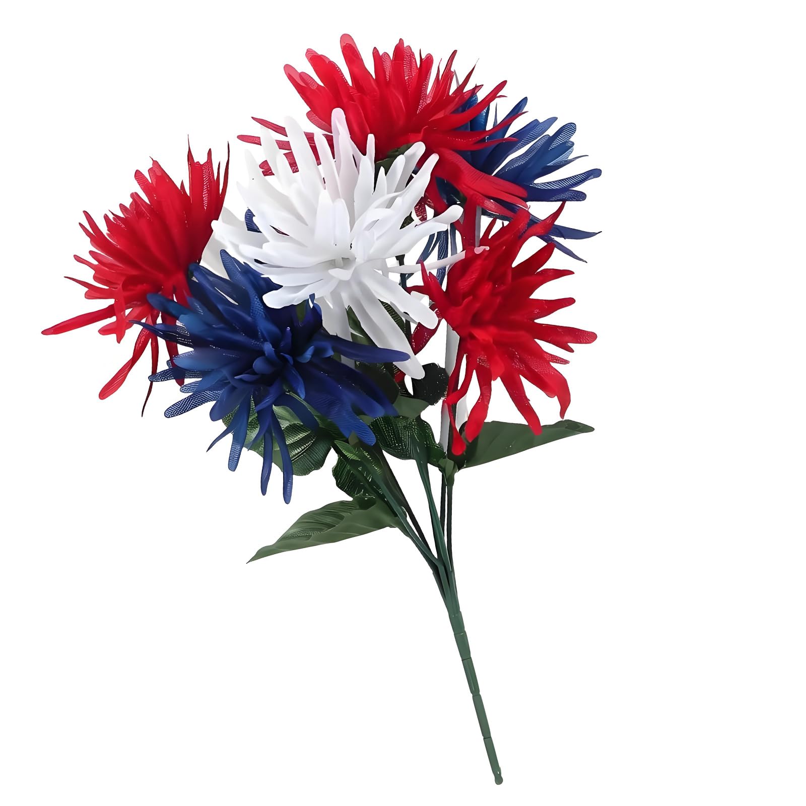 ZEPFJHE Independence Day Flower Arrangement Realistic Artificial Flower for July 4th Holiday Party Table Centerpiecess Nationalistic Fraudulent Chrysanthemums