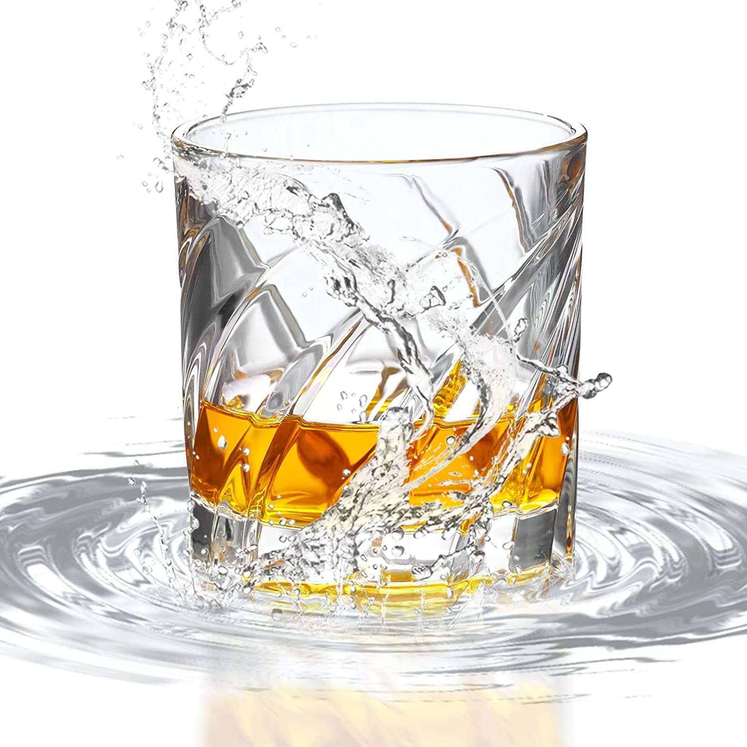 Whiskey Glasses Set - 6 Heavy Base Tumblers -6