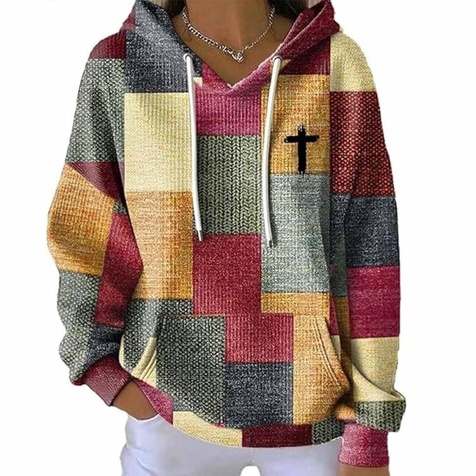 Sweat a Capuche Femme Casual Sweats Legere Sweat-Shirt Col Rond Outerwear Chaud Streetwear Classique aux Couleurs Assorties Veste à Manches Longues Haut Couleur Unie Quotidien Automne Vêtements