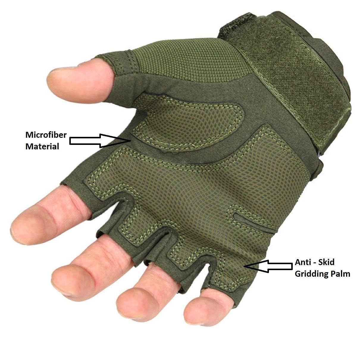Kryzora Durable Tactical Half-Finger Gloves for Enhanced Grip, Breathability, and Hand Protection During Outdoor Activities, Training, and Everyday Use 3
