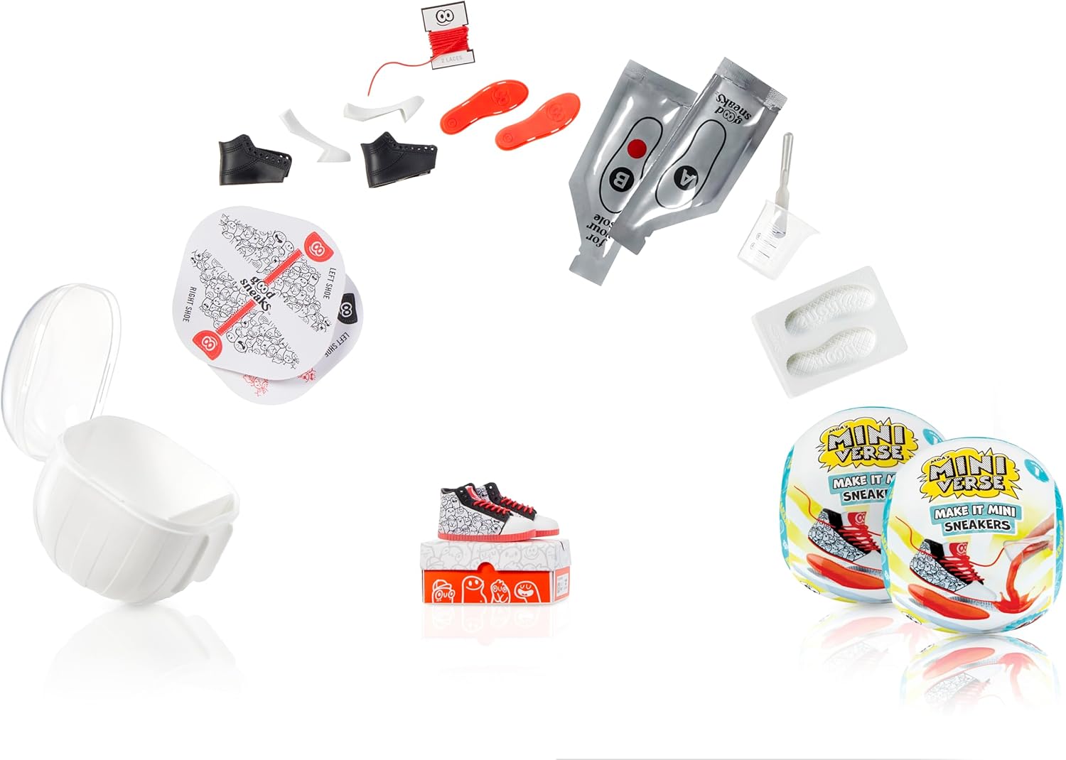 MGA's Miniverse Make It Mini Sneakers (2 Pack) Mini Collectibles, Mystery Blind Packaging, DIY, Crafts, Mold, Fashion, Sneakers, NOT Edible, Collectors, 8+