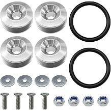 Car Bumper Quick Release Clips Kit, Automotive Trunk Fenders Hatch Lids Fastener with Washer and Stainless Steel Screws, Universal Vehicle Front Rear Bumper Hoods Holder Silver