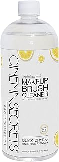 Cinema Secrets Original Makeup Brush Cleaner Solution - Professional Cleanser for Makeup Brushes - Quick-Drying, Rinse-Free Formula - Removes Stubborn Waterproof Make Up - Lemon (32 fl oz)