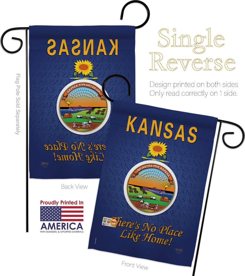 Kansas Garden Flags 2pcs Pack Americana States USA American Territories Republic Country Particular Area Small Decorative Gift Yard House Banner Made In 13 X 18.5