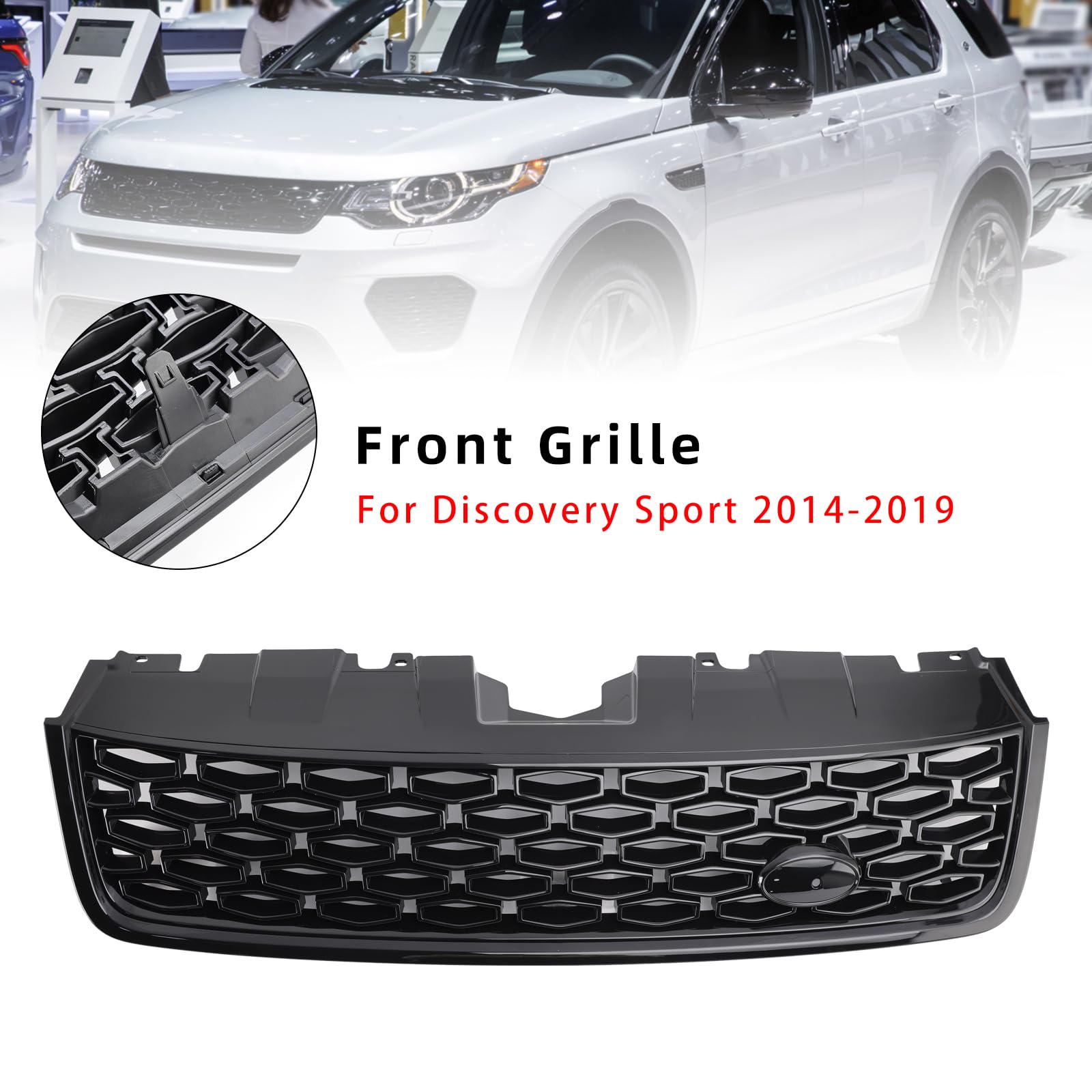 Griglia paraurti Anteriore Dynamic Style Front Bumper Grille LR073217 Fit for Discovery Sport L550 2014-2019 (No Logo)