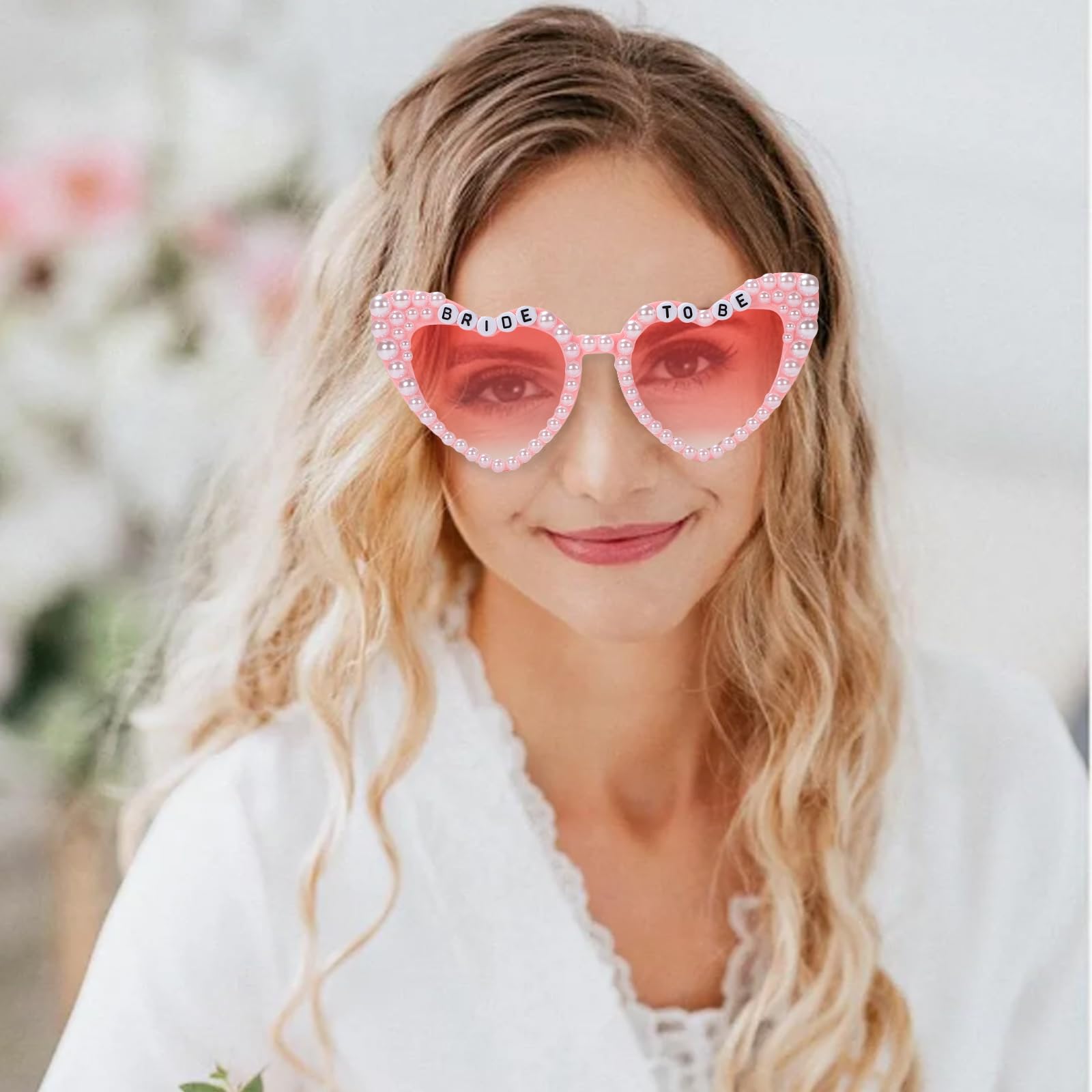 ?Women Pink Etercycle Bride Heart for Bachelorette Party Fashion Sunglasses Amazon.com: Etercycle Heart Sunglasses, Bride To Be  main image 2