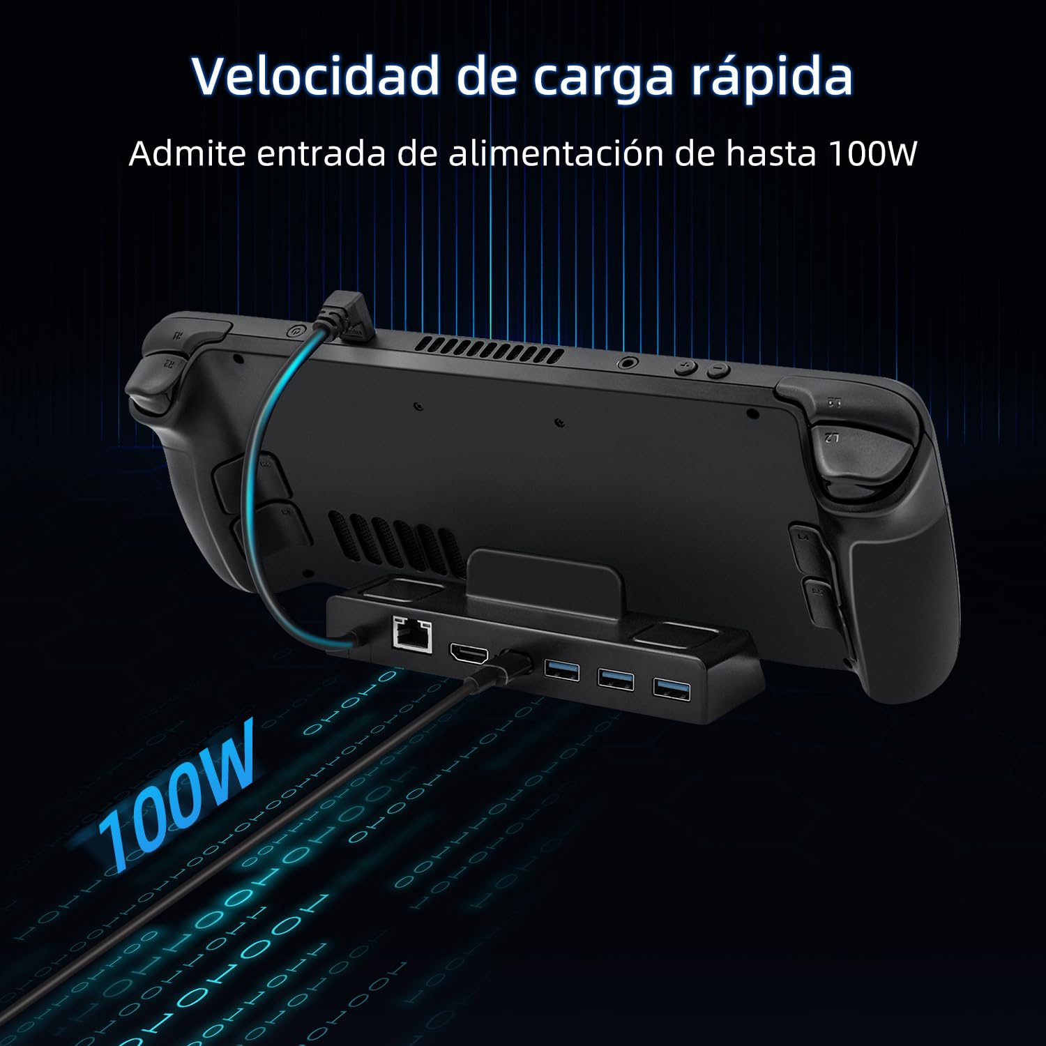 Mcbazel 6 en 1 Steam Deck Docking Station, con HDMI 2.0 4K@60Hz, Tres Puertos USB 3.0, Carga de 100W para Steam Deck, ROG Ally, Legion Go, MSI Claw, Nintendo Switch, Switch OLED(Pas pour Switch 2)